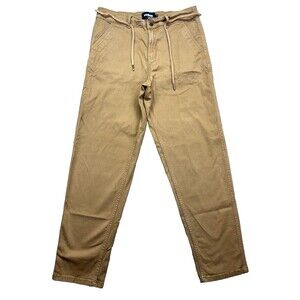 RSQ Pants Mens Size S Brown Chino Cotton Blend Beach Pant‎ Belt Loop Drawstring